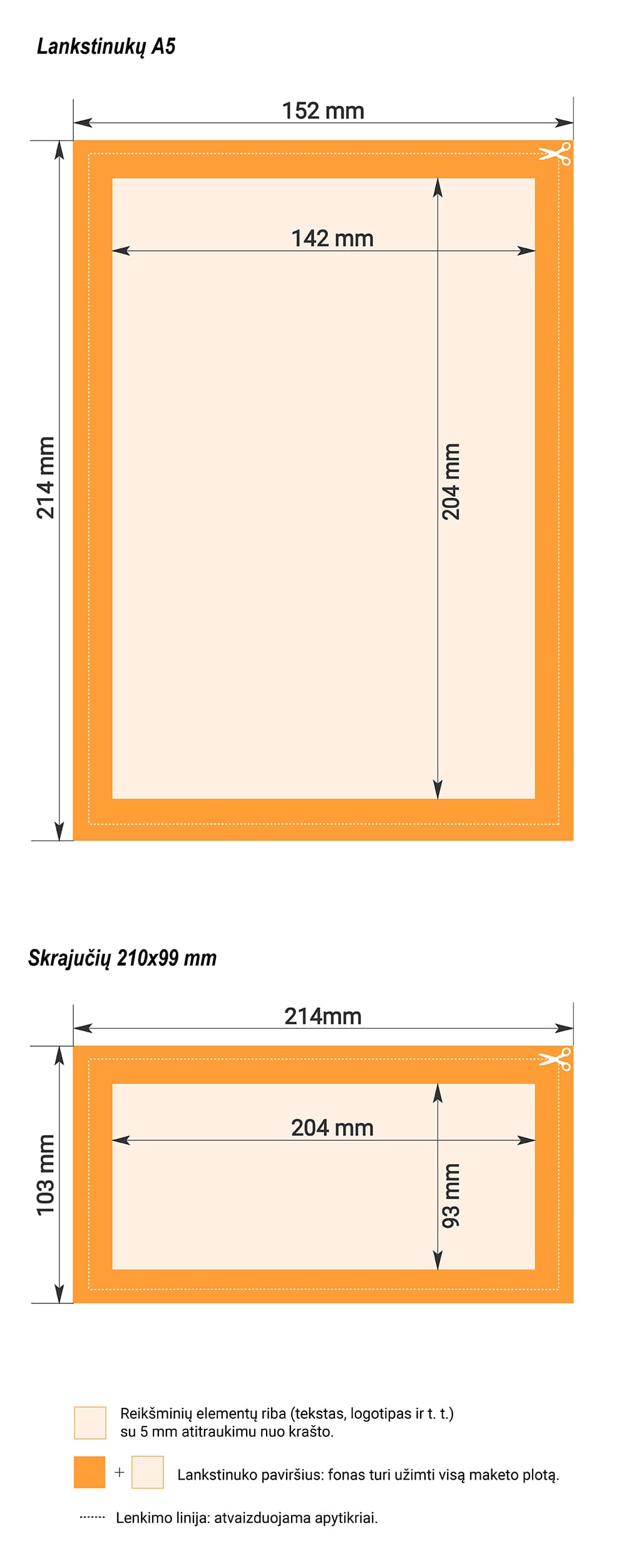 Reikalavimai lankstinukų maketams