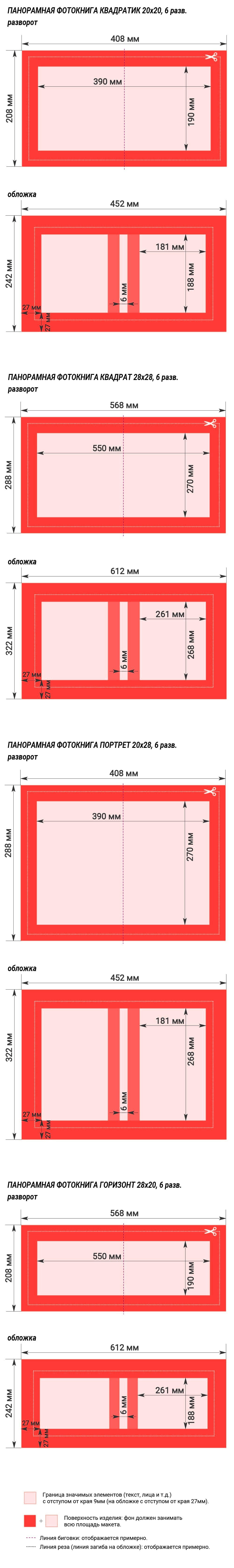 Требования к макетам панорамных фотокниг